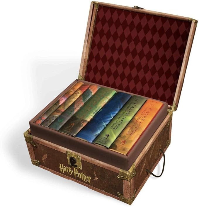 trunk with hard back Harry Potter books