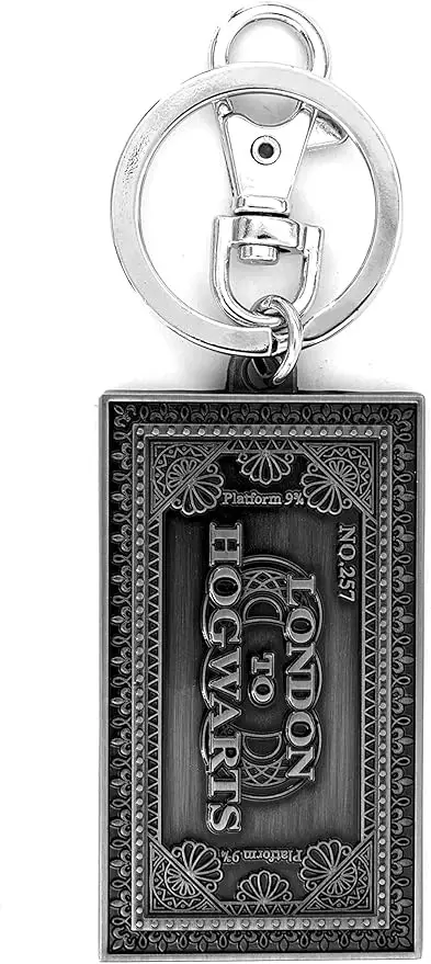 Pewter keyring with London to Hogwarts on it