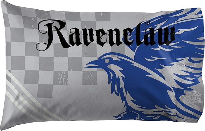 pillowcase with blue raven and word ravenclaw