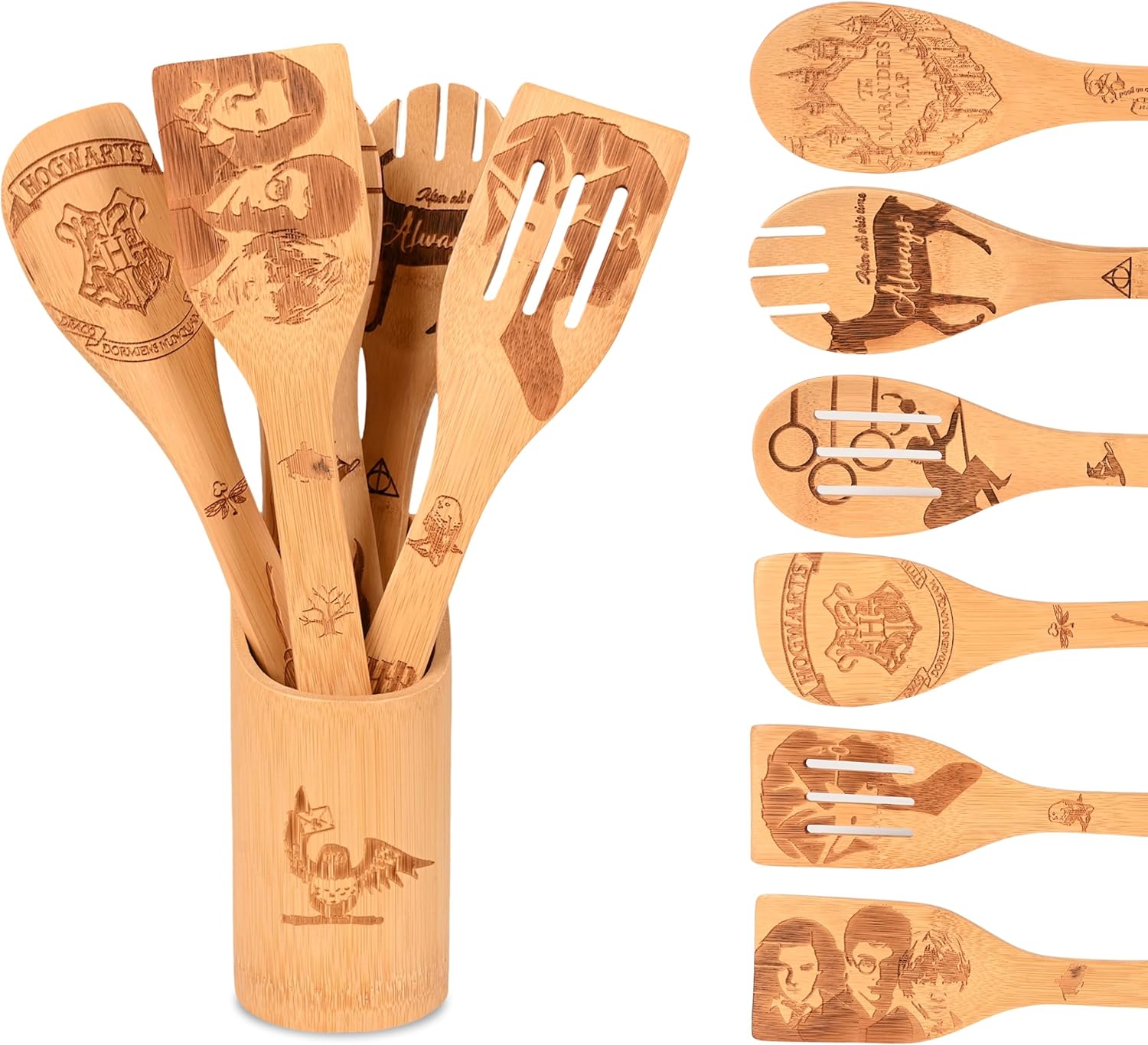 Harry potter themed wooden spoon set